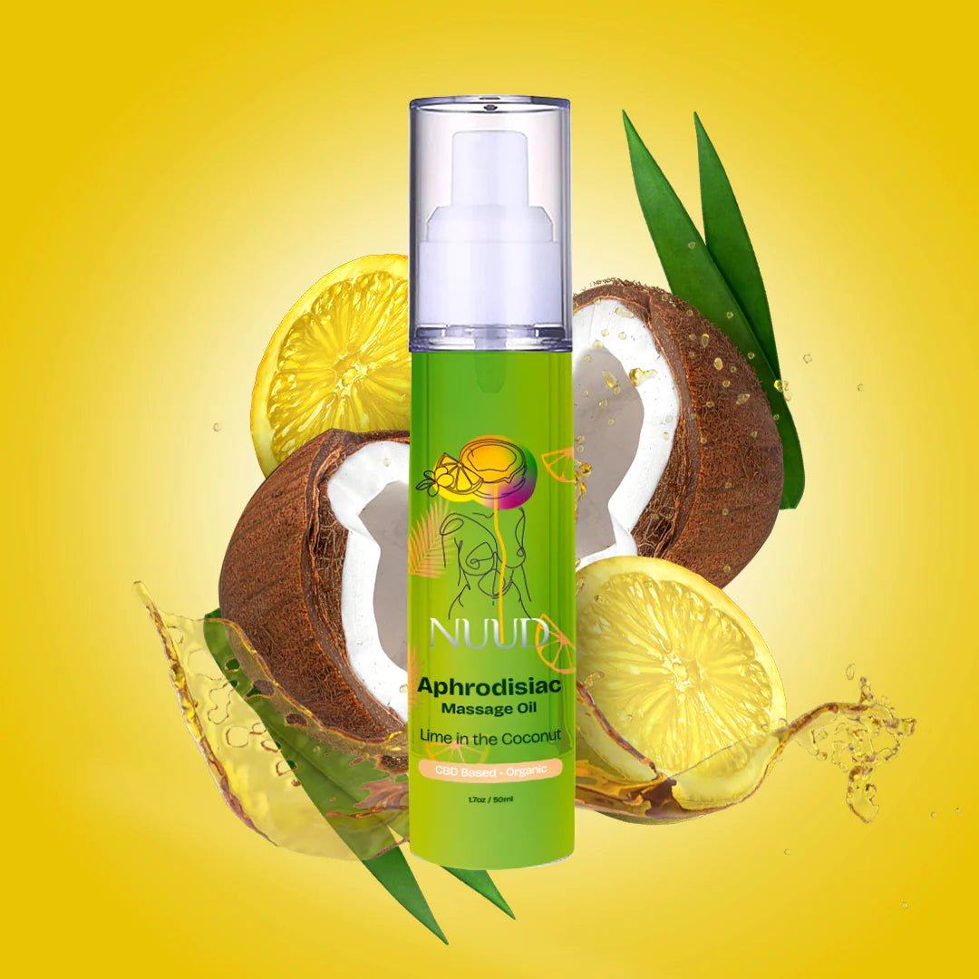 Huile de massage aphrodisiaque Agrumes et Noix de Coco | NUUD